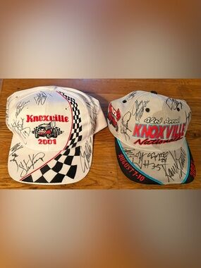 Knoxville Nationals Hats (2001 & 2002), autographed